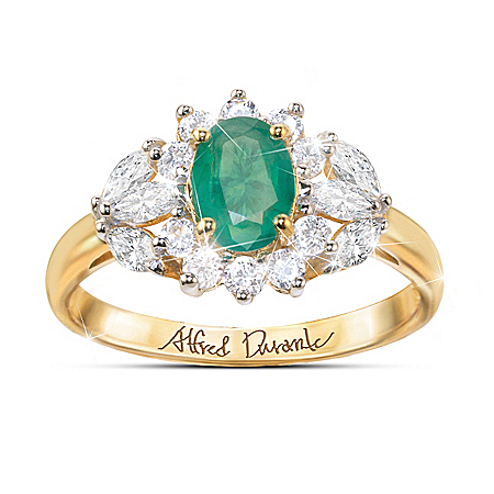 Alfred Durante Gardens Of Versailles Emerald And White Topaz Ring