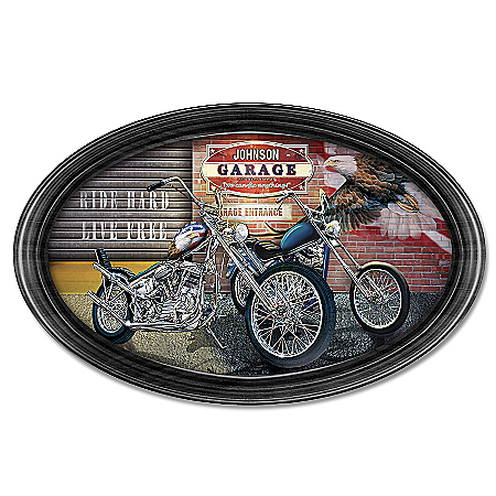 Handcrafted Freedom Rider Personalized Oval Collector Plate