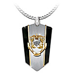 Buy Anchors Aweigh U.S. Navy Men's Dog Tag Pendant Necklace