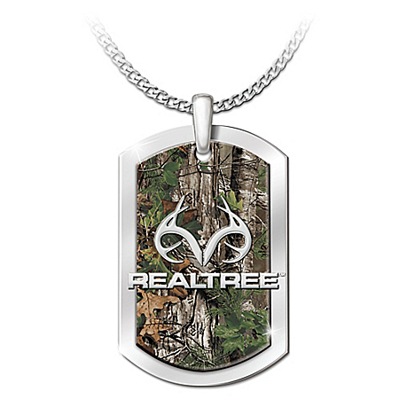 Sportsman REALTREE Camouflage Dog Tag Pendant Necklace