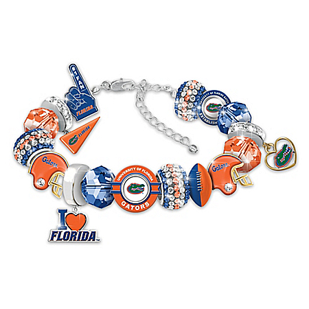 Fashionable Fan University Of Florida Gators Charm Bracelet