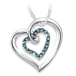 Buy Always In My Heart Sterling Silver Blue Diamond Pendant Necklace