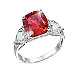 Buy Rare Sunrise Sterling Silver Created Ruby Ring