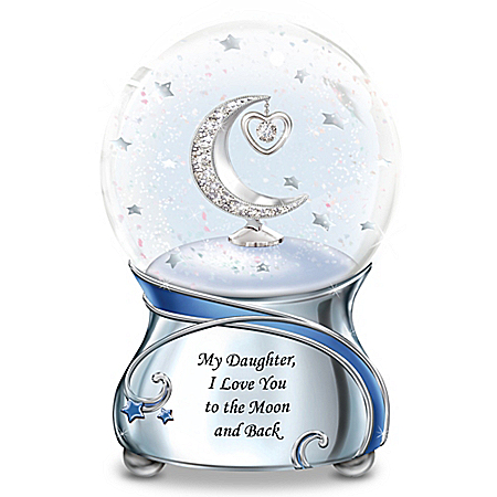 Daughter Musical Glitter Globe With Swarovski Crystal Plays Always In My Heart