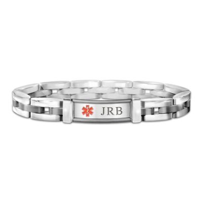 Buy Medical Alert Personalized Stainless Steel Men's Bracelet