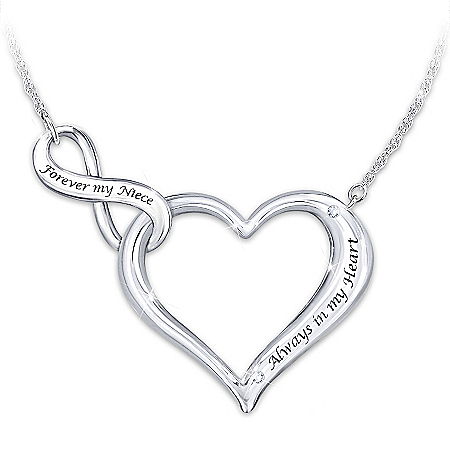Always & Forever My Niece Engraved Heart Necklace
