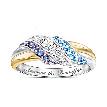 Star Spangled Sparkle 18K Gold-Plated Ring