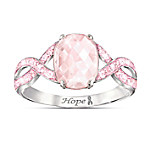 Buy Dazzling Hope Rose Quartz And Pink Simulated Diamond Ring