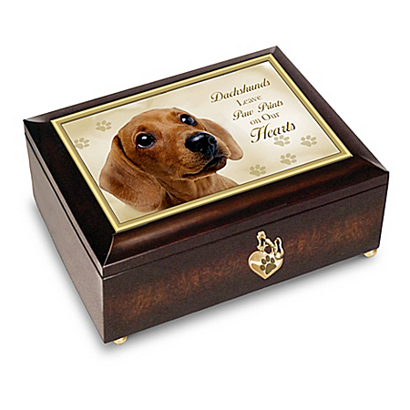 Dogs Leave Paw Prints On Our Hearts Music Box With Heart Charm