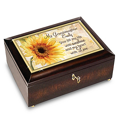 Custom Music Box for Granddaughters with Original Poem Card: Bradford Exchange