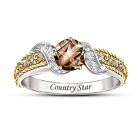 Country Star Smoky Quartz And Diamond Ring