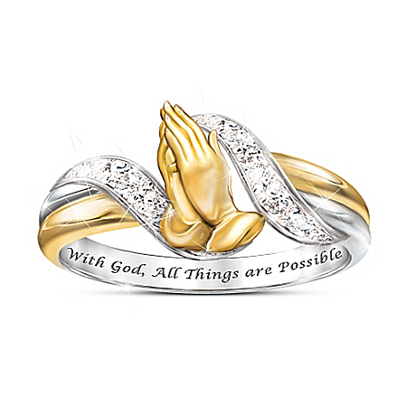 Faith’s Embrace Praying Hands Diamond Ring