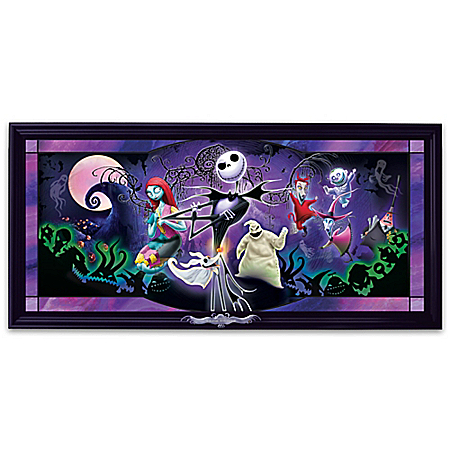 Disney Nightmare Before Christmas Illuminated Stained-Glass Wall Decor