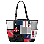 Buy Boston Red Sox MLB Patchwork Tote Bag With Team Logos