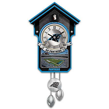 Carolina Panthers NFL Cuckoo Clock With Game Day Image