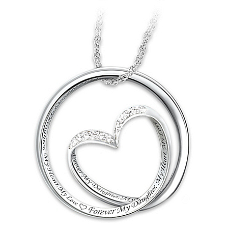 Forever In My Heart Diamond Sterling Silver Pendant Necklace
