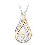 Buy With You Still Sterling Silver White Topaz Pendant Necklace