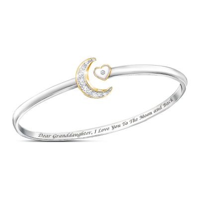 Buy I Love You To The Moon And Back Granddaughter Bangle Bracelet