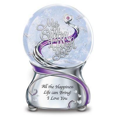 Buy My Sister, I Wish You Musical Glitter Globe With Swarovski Crystal