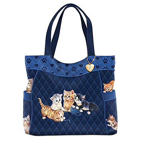 Kitty-Kat Cute Quilted Tote Bag
