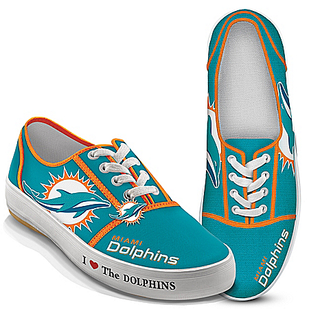 I Love The NFL Miami Dolphins Women’s Canvas Shoes