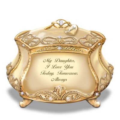 Buy Daughter, I Love You Personalized 22K Gold-Plated Heirloom Music Box