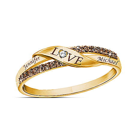 Sweetest Love Personalized Mocha Diamond Ring – Personalized Jewelry