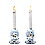 Buy Thomas Kinkade Season Of Light Illuminated Snowglobe Candleholder Set