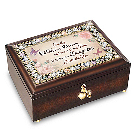 My Daughter, You’re a Dream Come True Personalized Jeweled Music Box