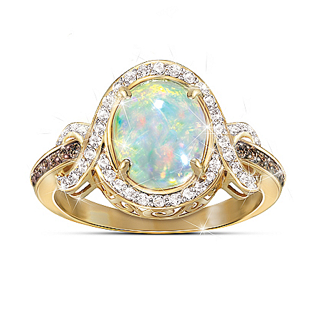 Queen Of Gems Ethiopian Opal And Diamond Women’s Ring