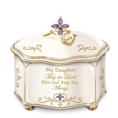 Buy Daughter, May The Lord Bless And Keep You Personalized Heirloom Porcelain Music Box