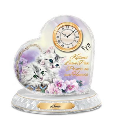 Buy Kitten Sweethearts Personalized Clock By Kayomi Harai