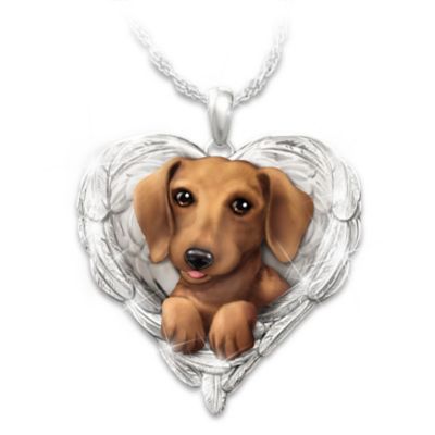 Buy Dachshunds Are Angels Heart Pendant Necklace