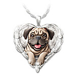 Buy Pugs Are Angels Heart Pendant Necklace