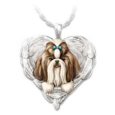 Buy Shih Tzus Are Angels Heart Pendant Necklace