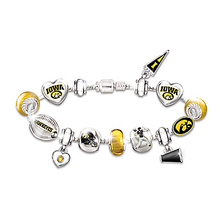 Go Iowa Hawkeyes! #1 Fan Charm Bracelet