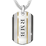 Buy The Strength Of My Grandson Personalized Stainless Steel Dog Tag Necklace