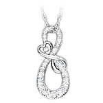 Buy Mother & Daughter Diamond Infinity Sterling Silver Pendant Necklace