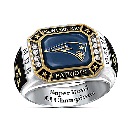 New England Patriots Pride Officially Licensed NFL Personalized Commemorative Ring – Personalized Jewelry