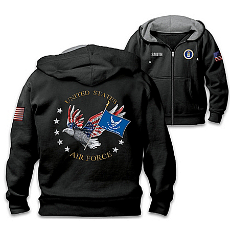 Air Force Pride Personalized Men’s Easy-Care Comfort Knit Hoodie