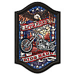 Buy Live Free, Ride Hard Illuminated Motorcycle Stained-Glass Wall Decor