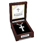 Buy Blessed Grandson Menâ€™s Stainless Steel Religious Cross Pendant Necklace With Valet Box
