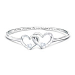 Buy Best Part Of Me Women's Heart-Shaped Diamond And White Topaz Bracelet