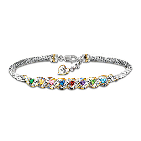 Family Is Forever Personalized Birthstone Bracelet – Personalized Jewelry