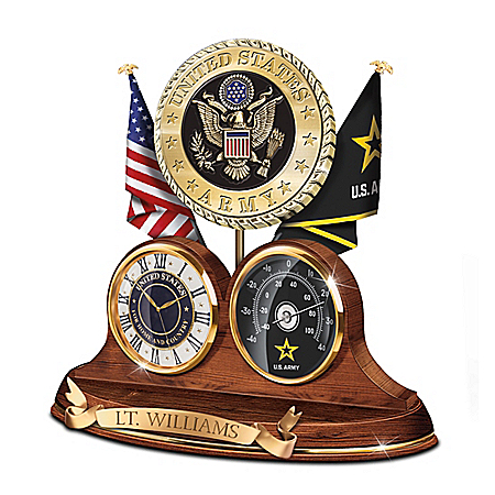 U.S. Army For Home And Country Personalized Thermometer Clock