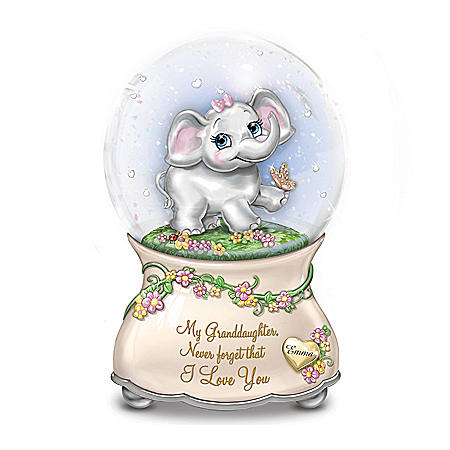 Granddaughter, Never Forget That I Love You Personalized Glitter Globe