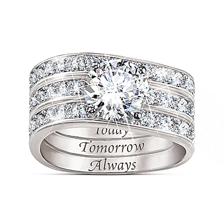 Message Of Love Diamonesk Sterling Silver Ring