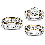 Buy Western Romance His & Hers Personalized Sterling Silver Wedding Ring Set