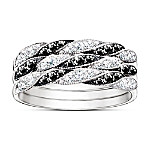 Buy Day To Night Black And White Diamond Stacking Ring