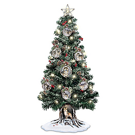 Al Agnew Sovereigns Of The Forest Illuminated Tabletop Christmas Tree